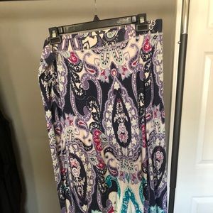 Patterned midi skirt